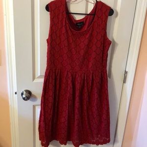 Red polka dotted dress size 16